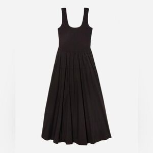 Everlane Riviera Dress - Fit and Flare - Black - Midi Dress - M